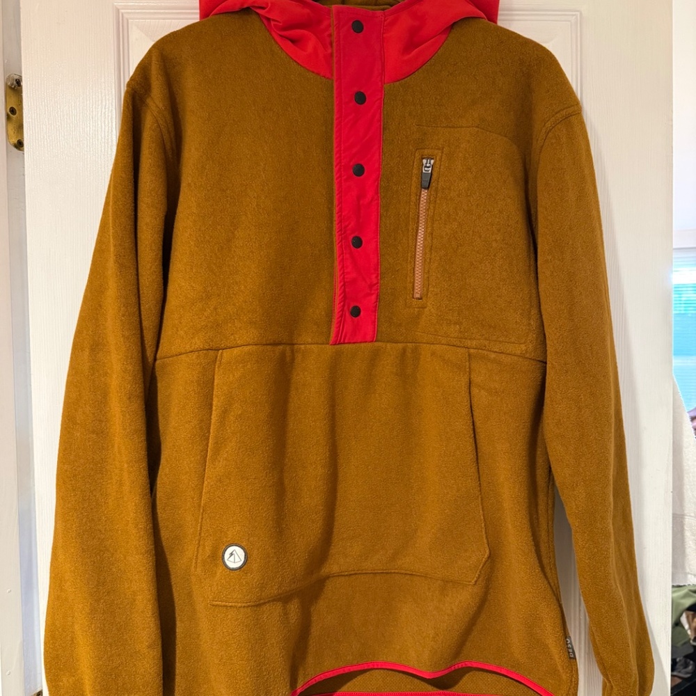 Deso Tenaya Snap Hoodie, New 3/4 Snap Front Fleece Outdoor Sweatshirt, Large